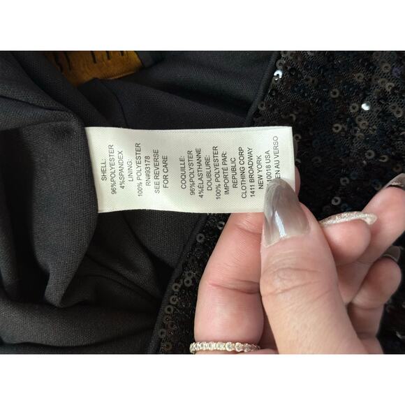 TRUTH by Republic jet black noir fully sequin embellished bootcut trouser pants - Picture 10 of 11